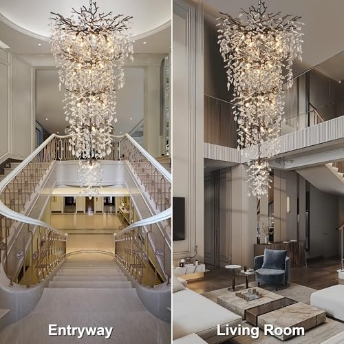 Yuyi - 118" Black Large Chandeliers for High Ceilings