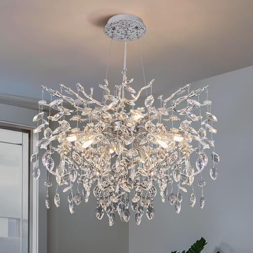 23.6" Silver Crystal Chandelier
