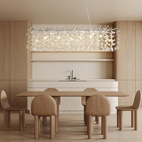 47" Silver Tree Branch Crystal Chandelier