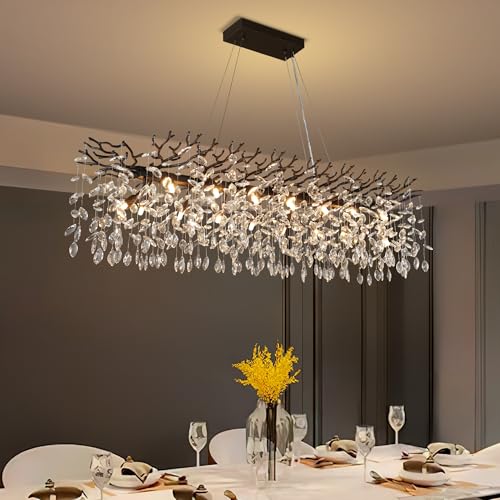 YUYI 47" Black Crystal Chandelier